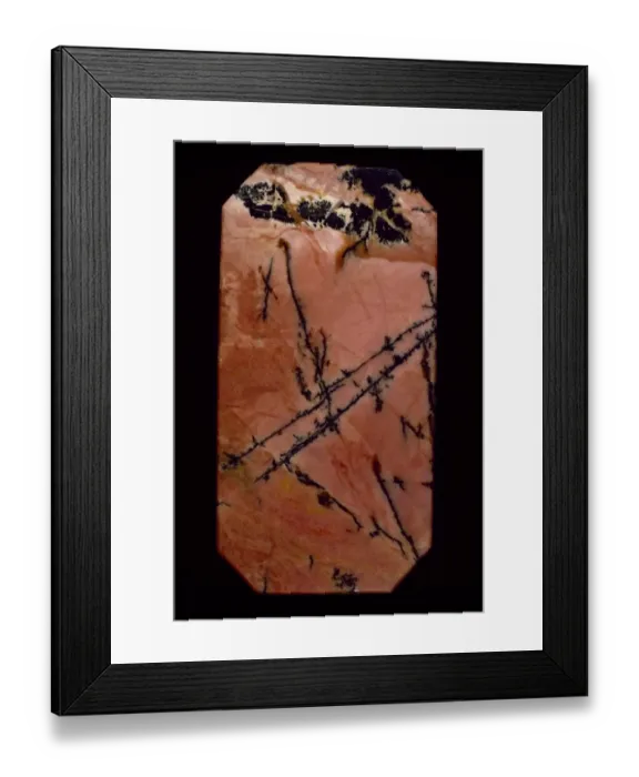 Framed Print : Polished slab of rhodonite Framed Print : Polished slab of rhodonite