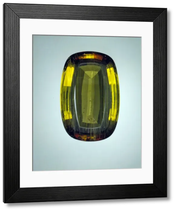 Framed Print : Andalusite cut stone Framed Print : Andalusite cut stone