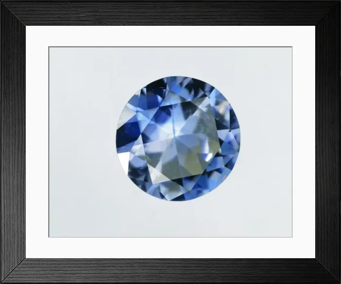 Framed Print : Benitoite cut stone Framed Print : Benitoite cut stone