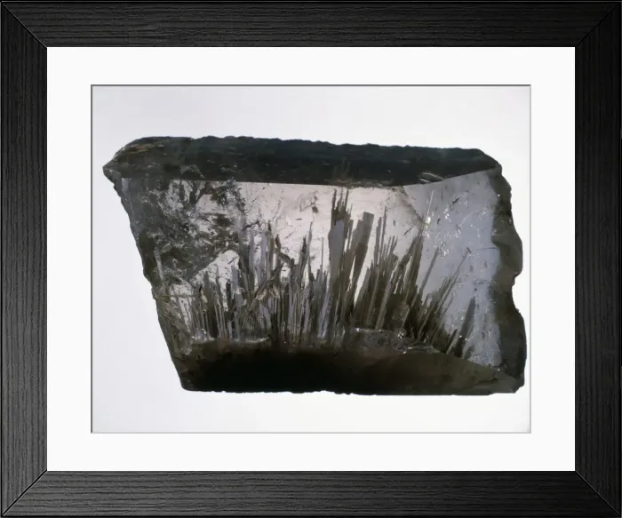 Framed Print : Hemimorphite crystals enclosed in rock crystal Framed Print : Hemimorphite crystals enclosed in rock crystal