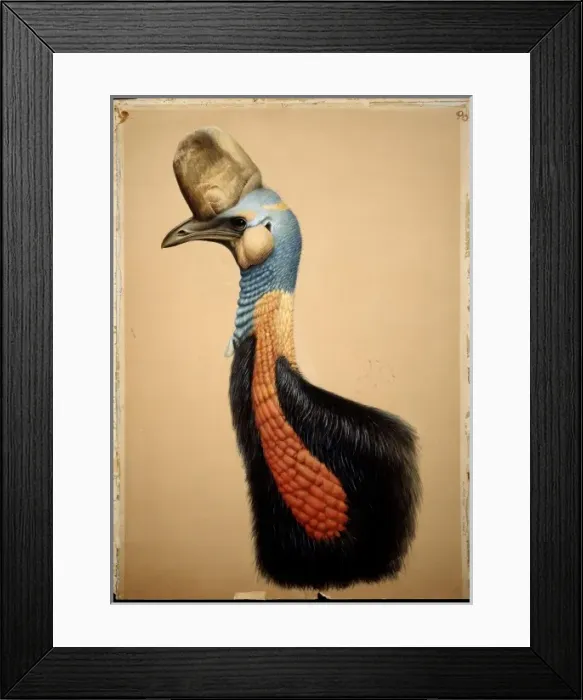 Framed Print : Casuarius unappendiculatus, northern cassowary Framed Print : Casuarius unappendiculatus, northern cassowary