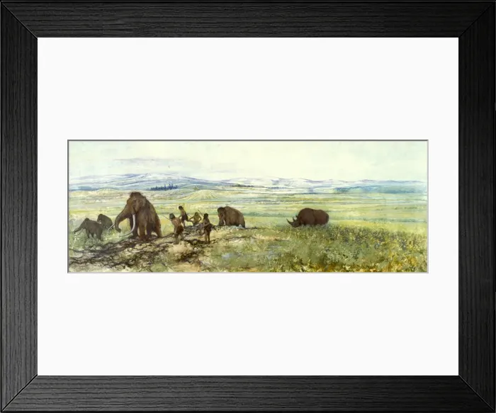 Framed Print : Pleistocene hunters, wider view Framed Print : Pleistocene hunters, wider view