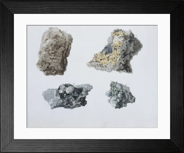 Framed Print : Plate 4 from Specimens of British Minerals? vol. 1 by P. Ras Framed Print : Plate 4 from Specimens of British Minerals? vol. 1 by P. Ras