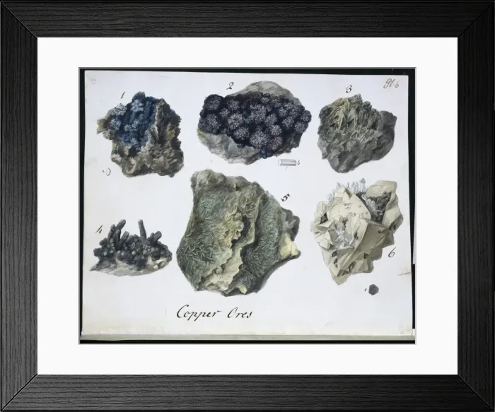 Framed Print : Plate 6 from Specimens of British Minerals? vol. 1 by P. Ras Framed Print : Plate 6 from Specimens of British Minerals? vol. 1 by P. Ras