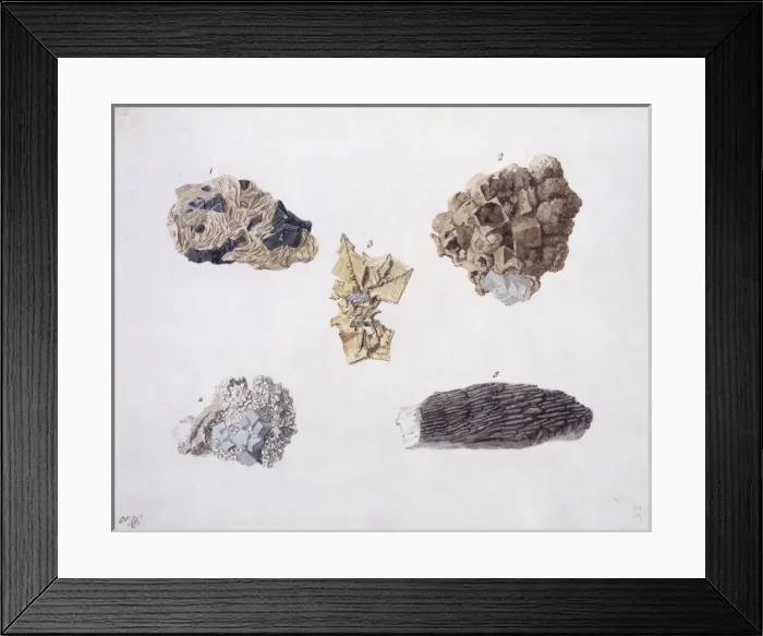 Framed Print : Plate 18 from Specimens of British Minerals? vol. 1 by P. Ra Framed Print : Plate 18 from Specimens of British Minerals? vol. 1 by P. Ra