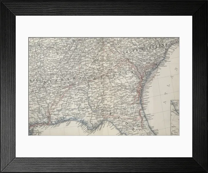 Framed Print : Map from journal Framed Print : Map from journal