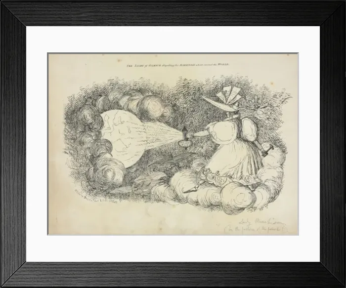 Framed Print : The light of science cartoon Framed Print : The light of science cartoon