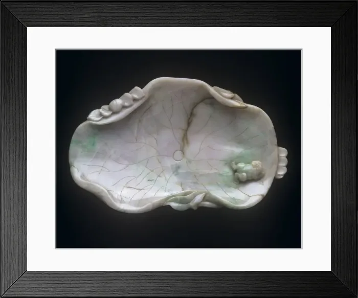 Framed Print : Jadeite carved dish from China Framed Print : Jadeite carved dish from China