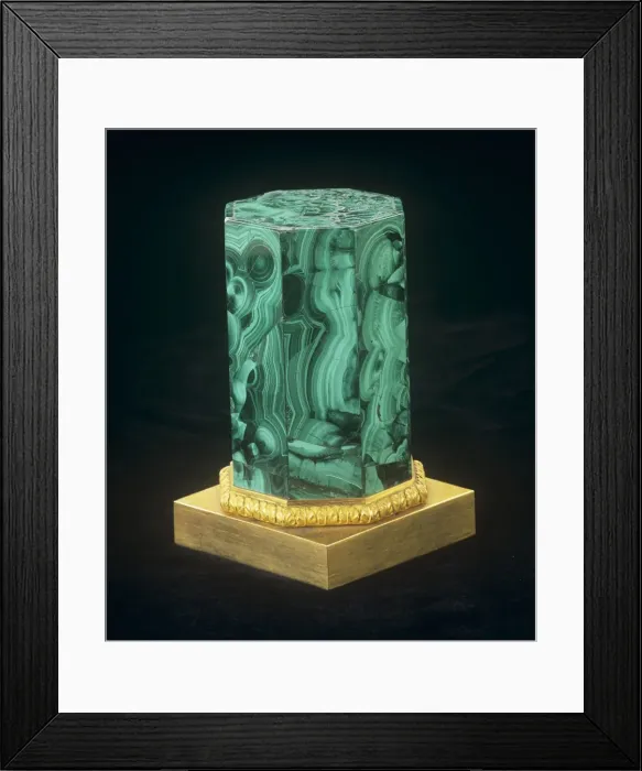 Framed Print : Malachite. An Octagonal column of the mineral malachite Framed Print : Malachite. An Octagonal column of the mineral malachite