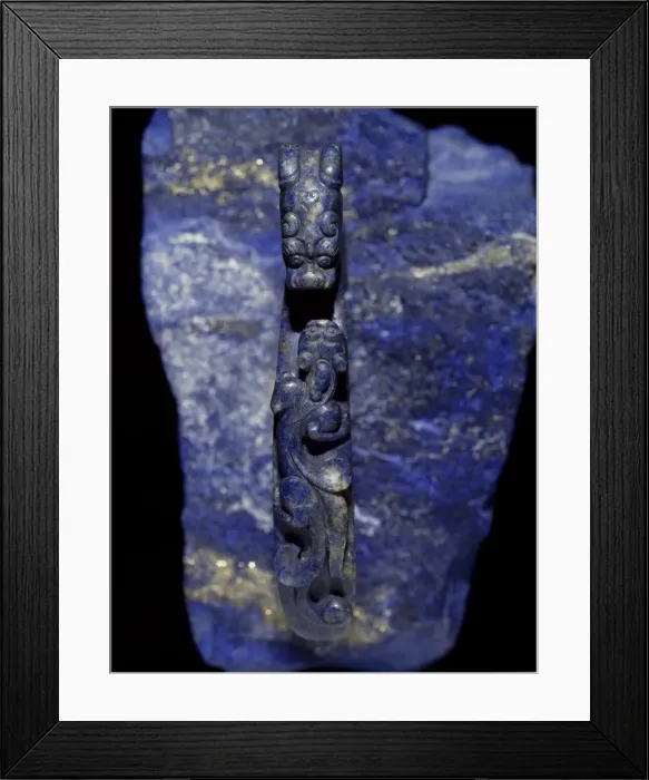 Framed Print : Belt-hook in lapis lazuli