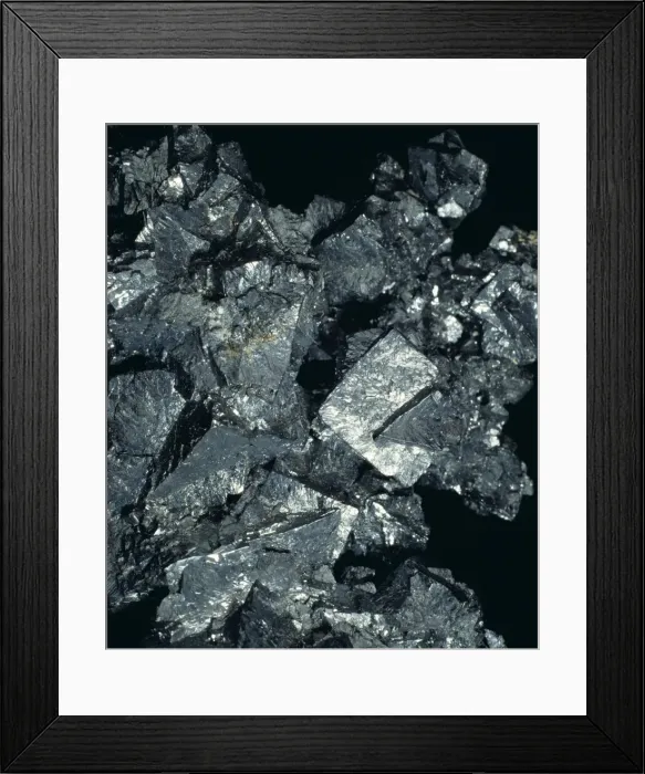 Framed Print : Acanthite. A specimen of the mineral acanthite (silver sulphide) Framed Print : Acanthite. A specimen of the mineral acanthite (silver sulphide)