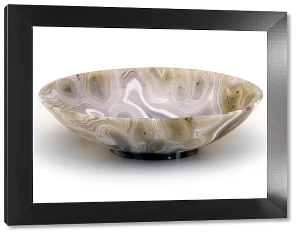 Agate bowl, grey and white