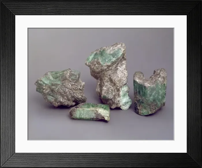 Framed Print : Beryl. Deposits of the green variety of beryl Framed Print : Beryl. Deposits of the green variety of beryl