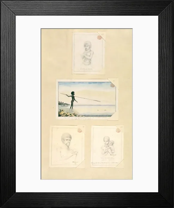 Framed Print : Drawings 28-31 from the Watling Collection