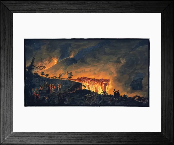 Framed Print : Plate XXXVIII: Lava curtain and royal party Framed Print : Plate XXXVIII: Lava curtain and royal party