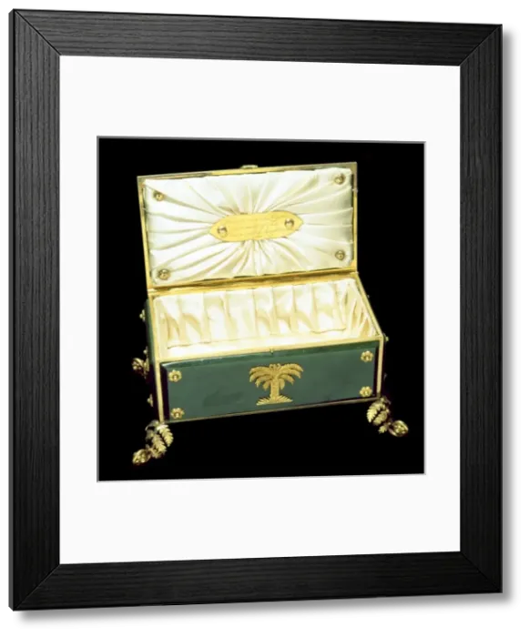 Framed Print : Jade and gold casket (Lid open) Framed Print : Jade and gold casket (Lid open)