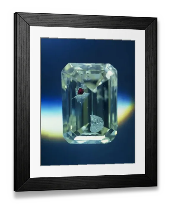 Framed Print : Diamond with garnet Framed Print : Diamond with garnet