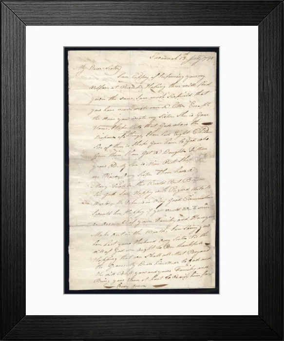 Framed Print : Sowerby letter Framed Print : Sowerby letter