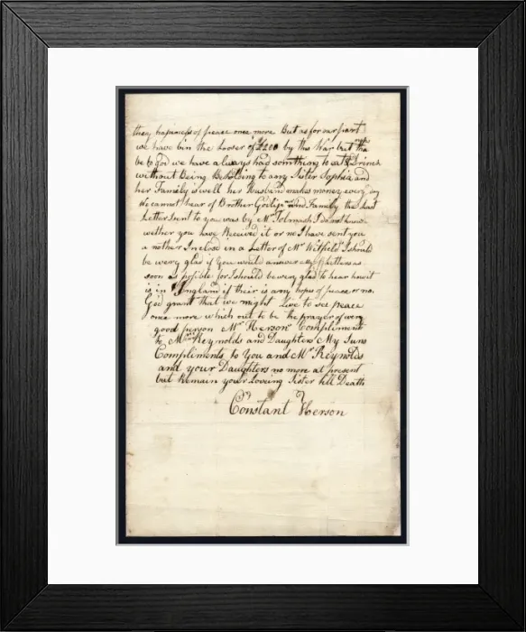 Framed Print : Letter to Mrs Reynolds Framed Print : Letter to Mrs Reynolds