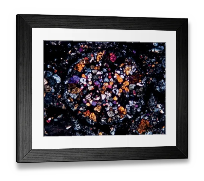 Framed Print : Porphyritic olivine and pyroxene chondrule Framed Print : Porphyritic olivine and pyroxene chondrule