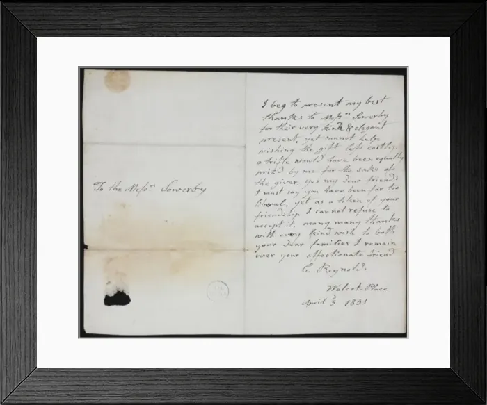 Framed Print : Letter addressed to James and Anne Sowerby Framed Print : Letter addressed to James and Anne Sowerby