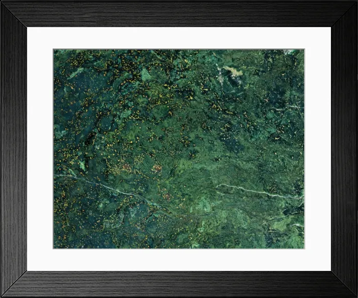 Framed Print : Verdite. Polished surface of a verdite specimen from Jamestown, Transvaal Framed Print : Verdite. Polished surface of a verdite specimen from Jamestown, Transvaal
