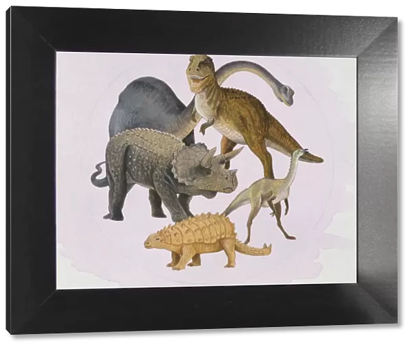 Dinosaurs. An illustration showing, Apatosaurus 