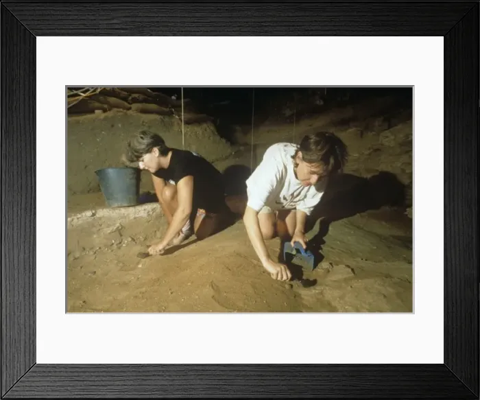 Framed Print : Excavating neanderthal remains Framed Print : Excavating neanderthal remains