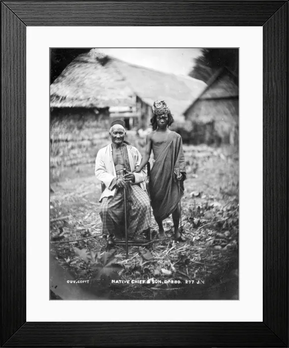 Framed Print : Native Chief and Son, Dobbo, Moluccas Framed Print : Native Chief and Son, Dobbo, Moluccas