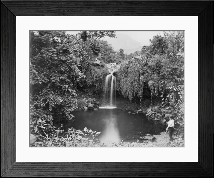 Framed Print : Waterfall. A photograph taken during the voyage of H.M.S Framed Print : Waterfall. A photograph taken during the voyage of H.M.S