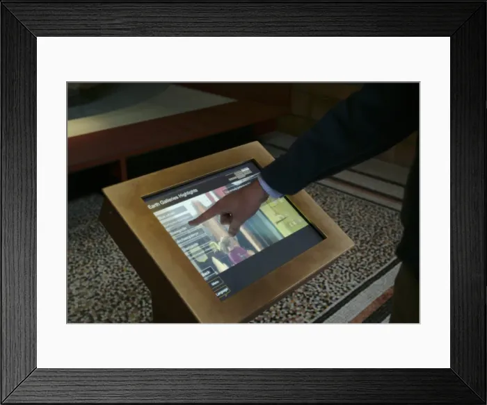 Framed Print : Touch-screen display in the Central Hall Framed Print : Touch-screen display in the Central Hall
