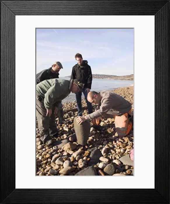 Framed Print : Excavating at Charmouth Framed Print : Excavating at Charmouth