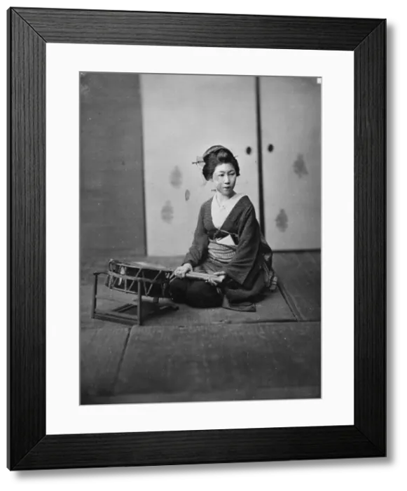 Framed Print : Woman musician, Japan Framed Print : Woman musician, Japan