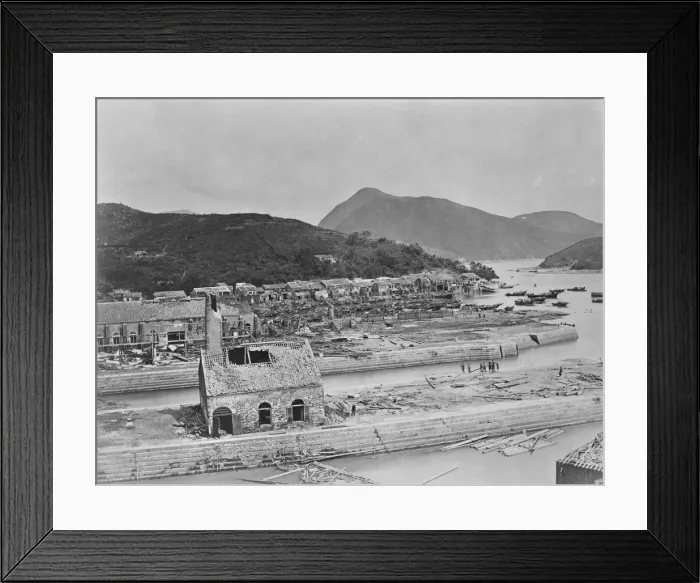 Framed Print : Harbour damage, China Framed Print : Harbour damage, China