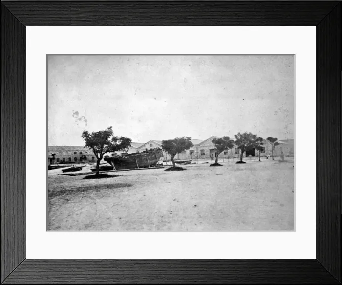 Framed Print : The slip and boathouses on the Marina, Bermuda 1873 Framed Print : The slip and boathouses on the Marina, Bermuda 1873