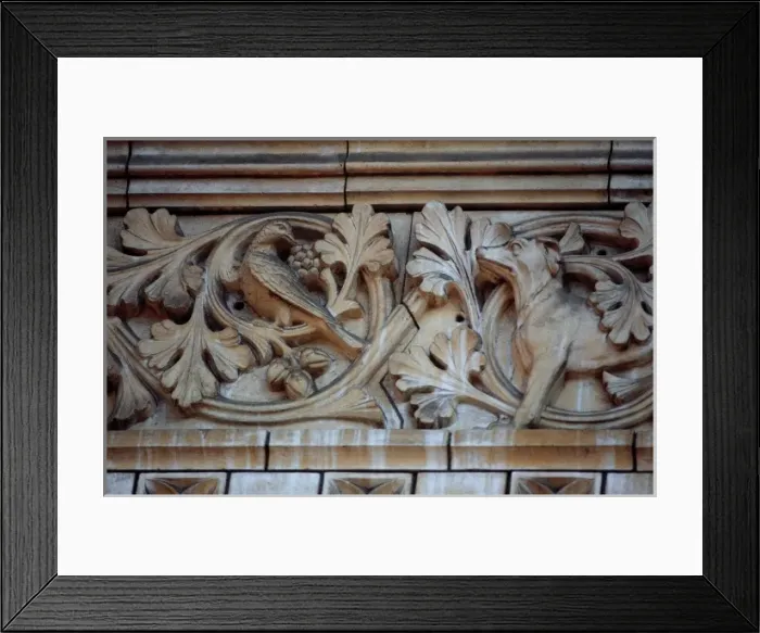 Framed Print : Detail view of the exterior of the Waterhouse Building Framed Print : Detail view of the exterior of the Waterhouse Building