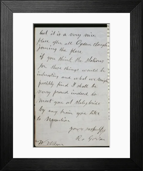 Framed Print : Letter from Robert Gordon to William Wilson Framed Print : Letter from Robert Gordon to William Wilson