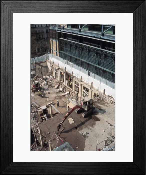 Framed Print : Demolition of the Spirit Building Framed Print : Demolition of the Spirit Building