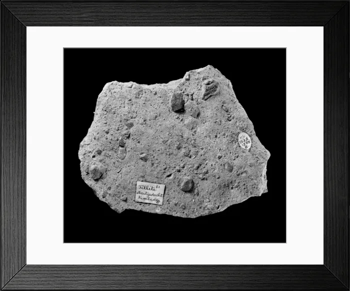 Framed Print : Tillite. This Tillite specimen is from Kimberley, South Africa Framed Print : Tillite. This Tillite specimen is from Kimberley, South Africa