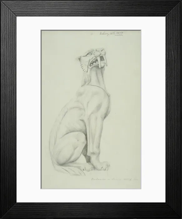 Framed Print : Lion. Drawing by Alfred Waterhouse for the ornamentation of the Natural History Museum Framed Print : Lion. Drawing by Alfred Waterhouse for the ornamentation of the Natural History Museum