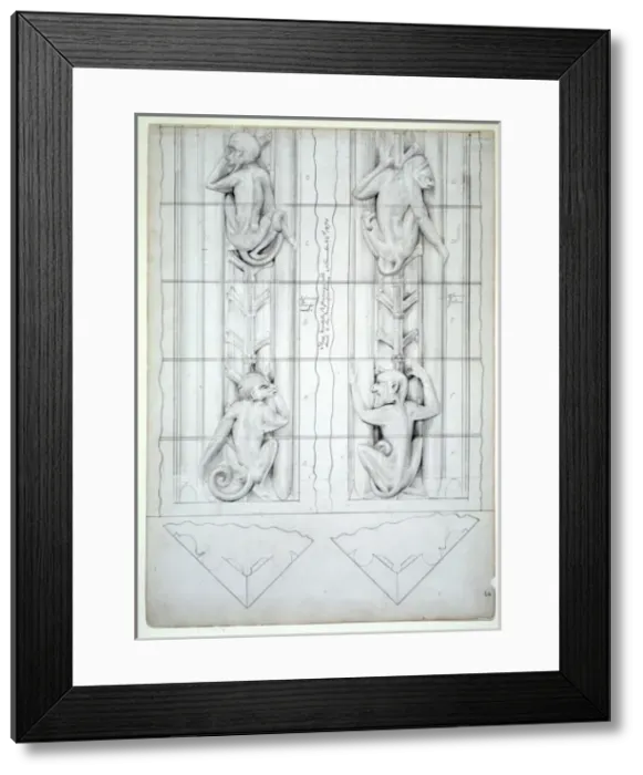 Framed Print : Monkeys pillar design Framed Print : Monkeys pillar design