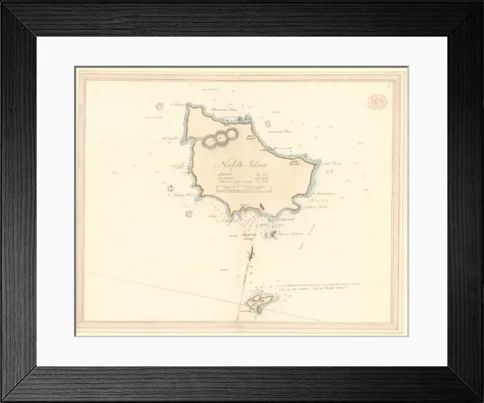 Framed Print : Chart of Norfolk, Nepean and Phillip Islands Framed Print : Chart of Norfolk, Nepean and Phillip Islands