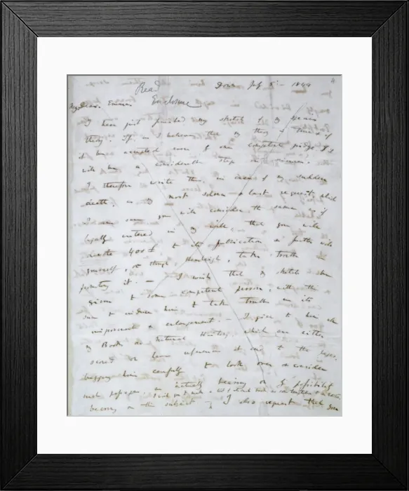 Framed Print : Letter written by Charles Darwin to Emma Framed Print : Letter written by Charles Darwin to Emma