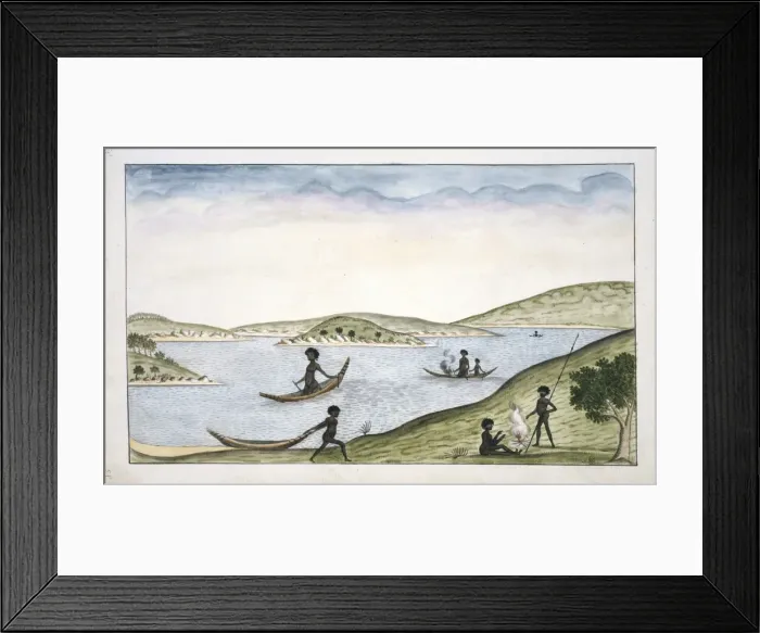 Framed Print : Bark canoes of Port Jackson Framed Print : Bark canoes of Port Jackson