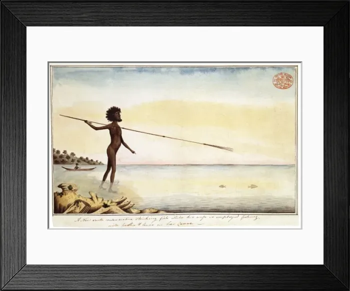 Framed Print : Fishing scene in a harbour landscape Framed Print : Fishing scene in a harbour landscape