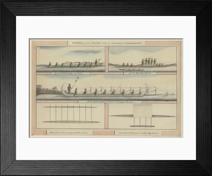 Framed Print : Canoes of various islands visited and discovered by the Waak Framed Print : Canoes of various islands visited and discovered by the Waak