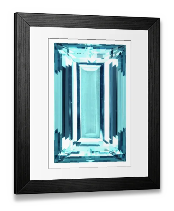 Framed Print : Birthstone Series: Aquamarine