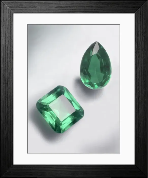 Framed Print : Emeralds. Emerald is a variety of beryl (beryllium aluminum silicate) Framed Print : Emeralds. Emerald is a variety of beryl (beryllium aluminum silicate)