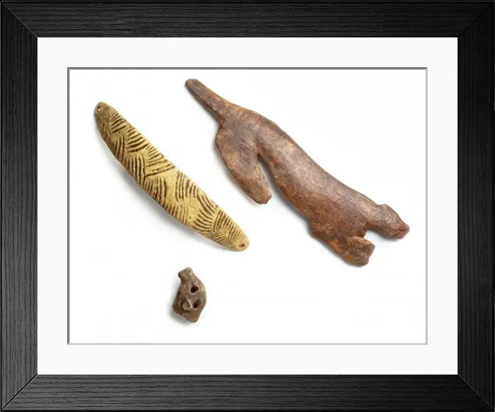 Framed Print : Casts of artifacts from Czech Republic