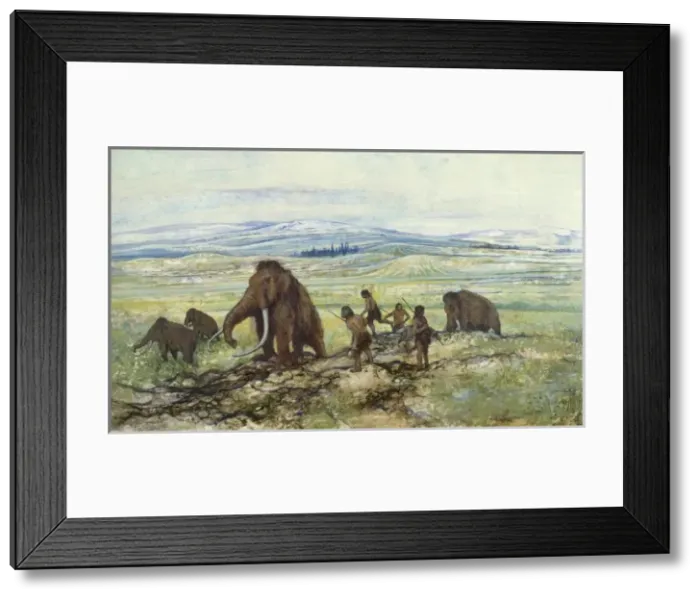 Framed Print : Pleistocene hunters Framed Print : Pleistocene hunters